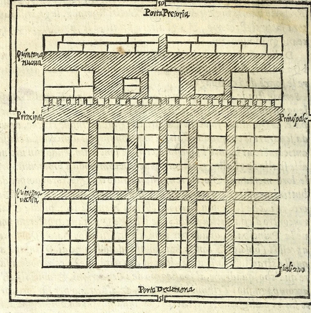 An illustration from Delle machine, ordinanze, et qvartieri antichi, et moderni : come quelli da questi possino essere imitati senza punto alterate la soldatesca dei nostri tempi : discorsi, 1601, leaf 168