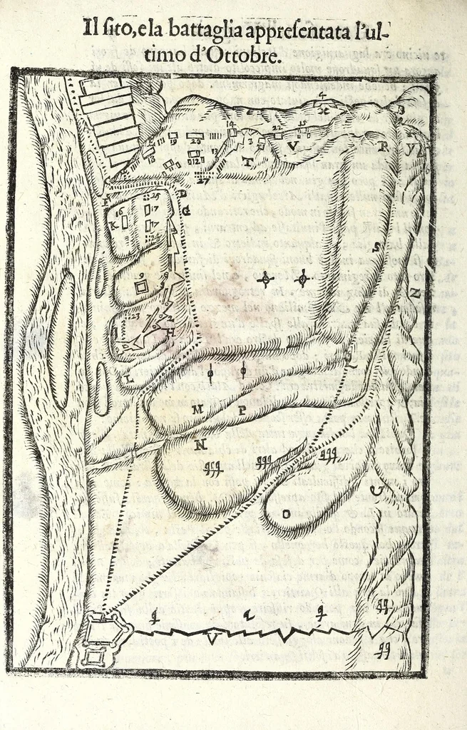 An illustration from Delle machine, ordinanze, et qvartieri antichi, et moderni : come quelli da questi possino essere imitati senza punto alterate la soldatesca dei nostri tempi : discorsi, 1601, leaf 230