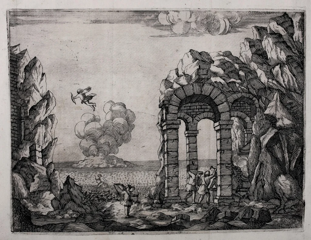 An illustration from Delle poesie dramatiche di Giovann' Andrea Moniglia, accademico della Crusca, parte prima[-terza], 1689, leaf 106