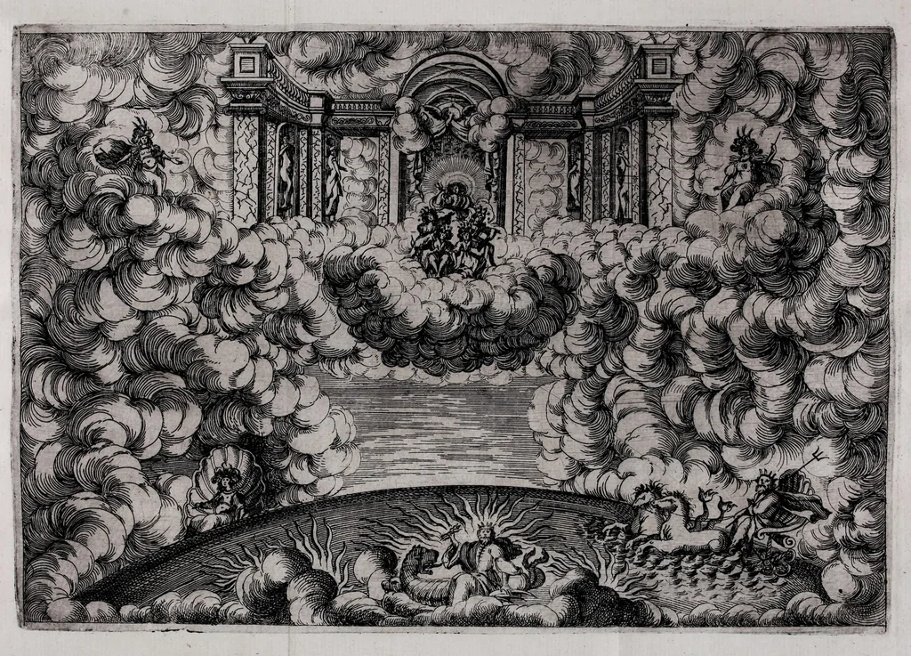 An illustration from Delle poesie dramatiche di Giovann' Andrea Moniglia, accademico della Crusca, parte prima[-terza], 1689, leaf 193