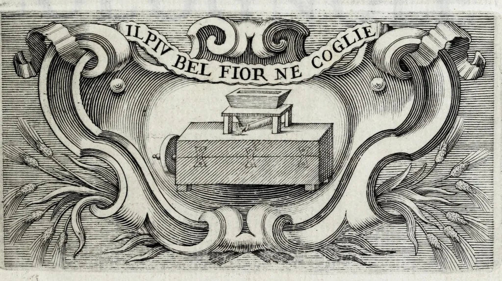 An illustration from Delle poesie dramatiche di Giovann' Andrea Moniglia, accademico della Crusca, parte prima[-terza], 1689, leaf 7