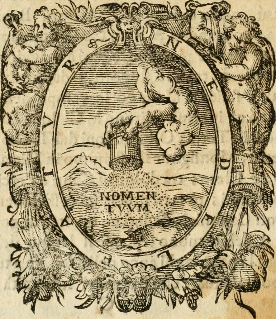 An illustration from La corte delle virtu reali al seguito di Carlo Emanuele secondo dal trono alla tomba : pompa funebre alla R.S.A. eretta nel duomo dalla città di Saluzzo : e dedicata all' ... conte Carlo Gerolamo Solaro di Moretta ..., 1675, leaf 25