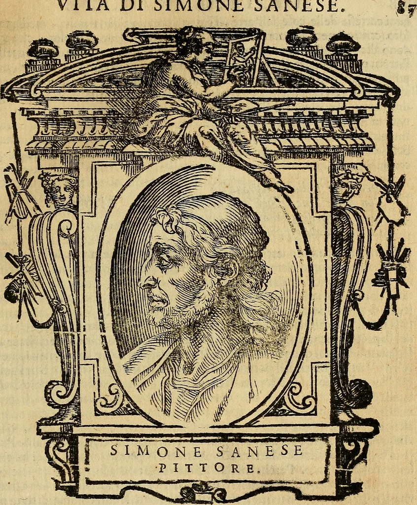 An illustration from Delle vite de' più eccellenti pittori, scultori, et architetti, 1648, leaf 182