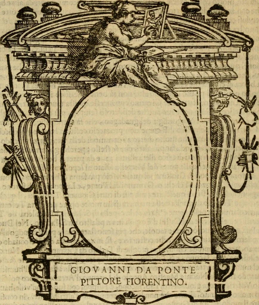 An illustration from Delle vite de' più eccellenti pittori, scultori, et architetti, 1648, leaf 205