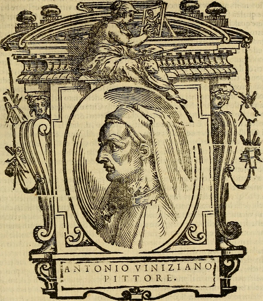An illustration from Delle vite de' più eccellenti pittori, scultori, et architetti, 1648, leaf 218