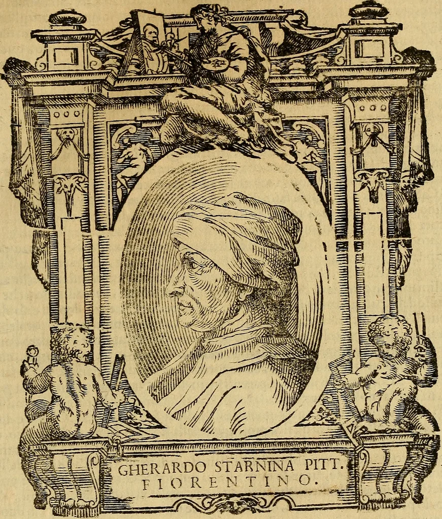 An illustration from Delle vite de' più eccellenti pittori, scultori, et architetti, 1648, leaf 232