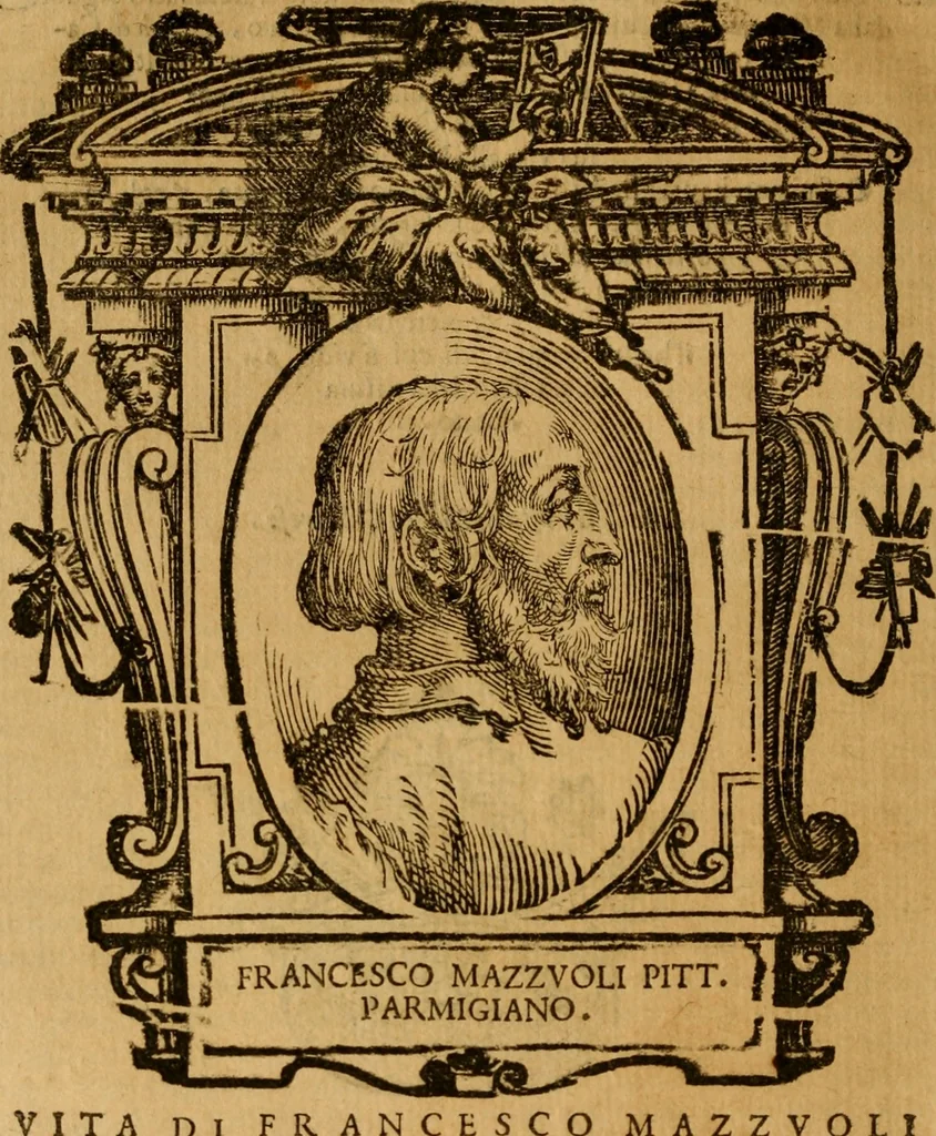 An illustration from Delle vite de' più eccellenti pittori, scultori, et architetti, 1648, leaf 243