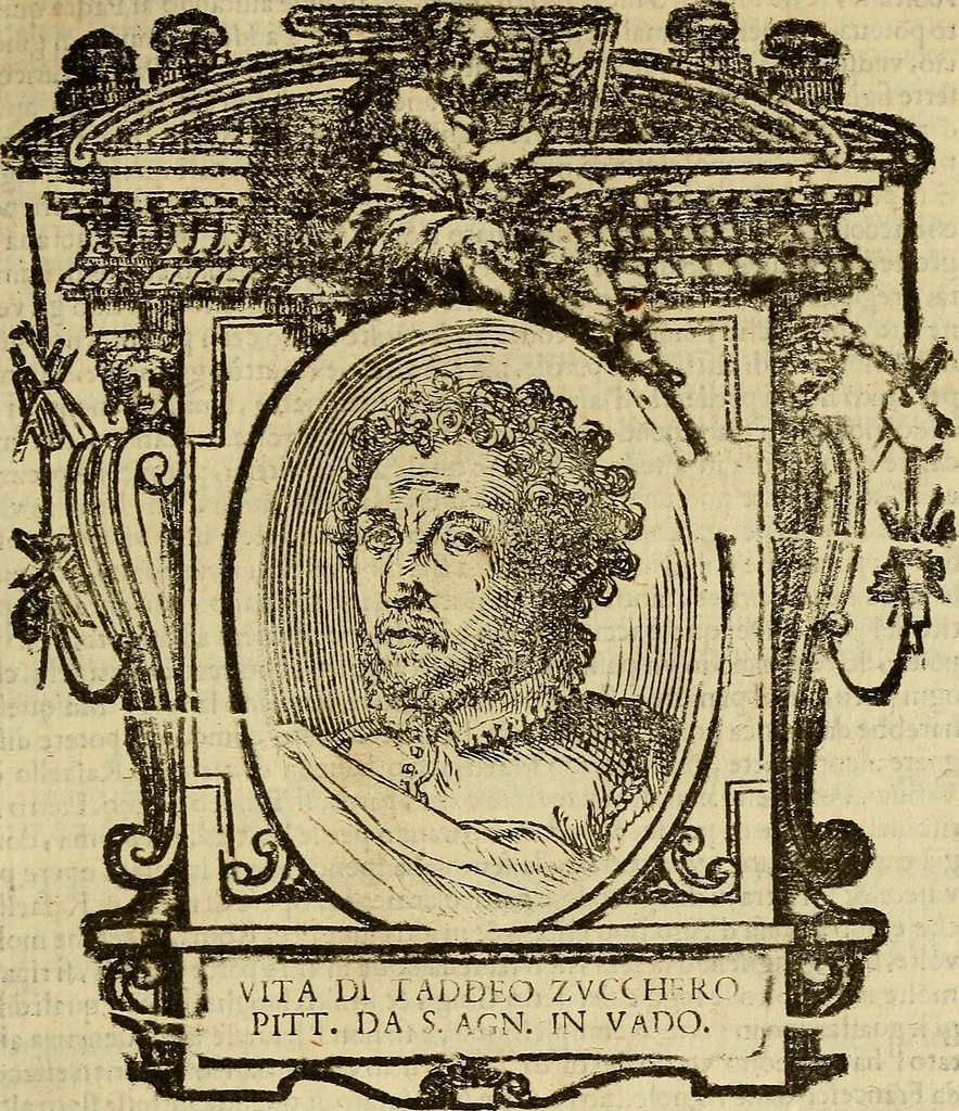 An illustration from Delle vite de' più eccellenti pittori, scultori, et architetti, 1648, leaf 154