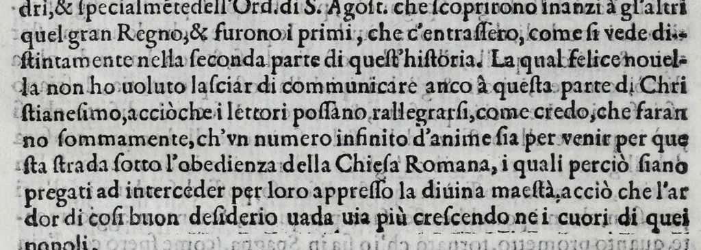 An illustration from Dell'historia della China, 1586, leaf 20