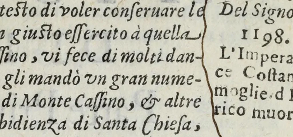An illustration from Dell' historia di Perugia, di Pompeo Pellini : parte prima[-seconda], nella quale si contengono oltre l'origine e fatii [i.e. fatti] della città, li principali successi d'Italia per il corso d'anni 3525, 1664, leaf 249