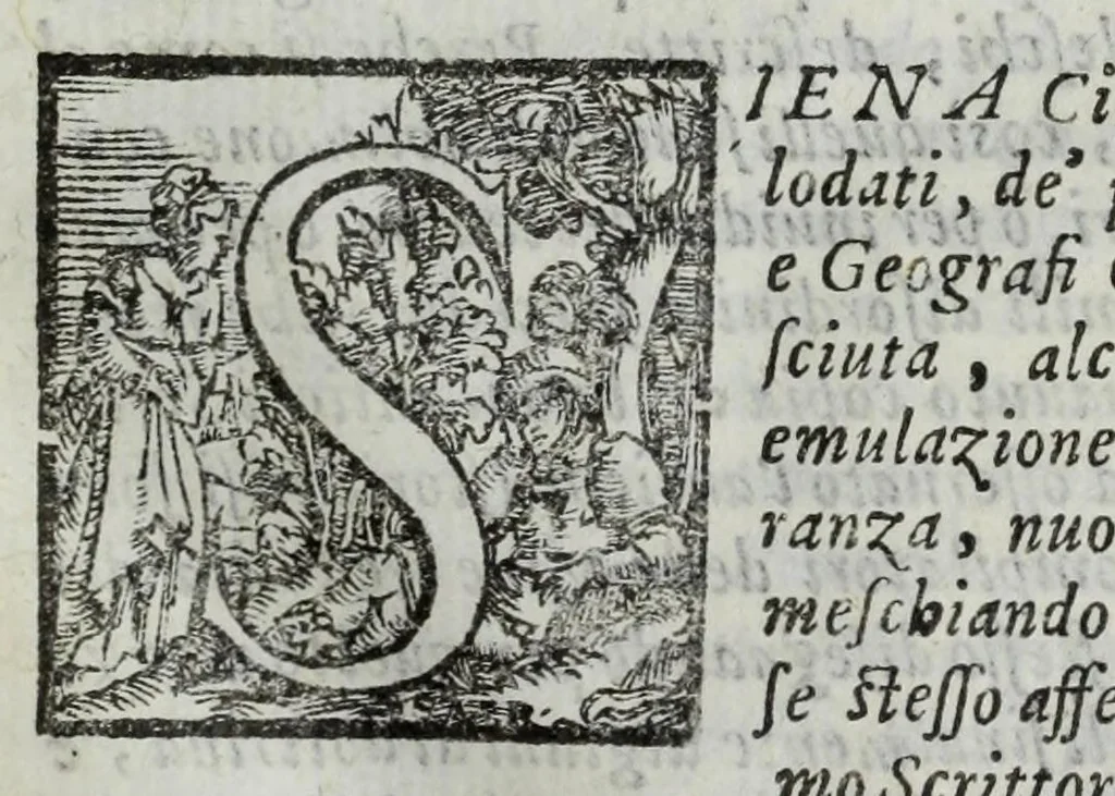 An illustration from Dell' historie di Siena, 1625, leaf 15