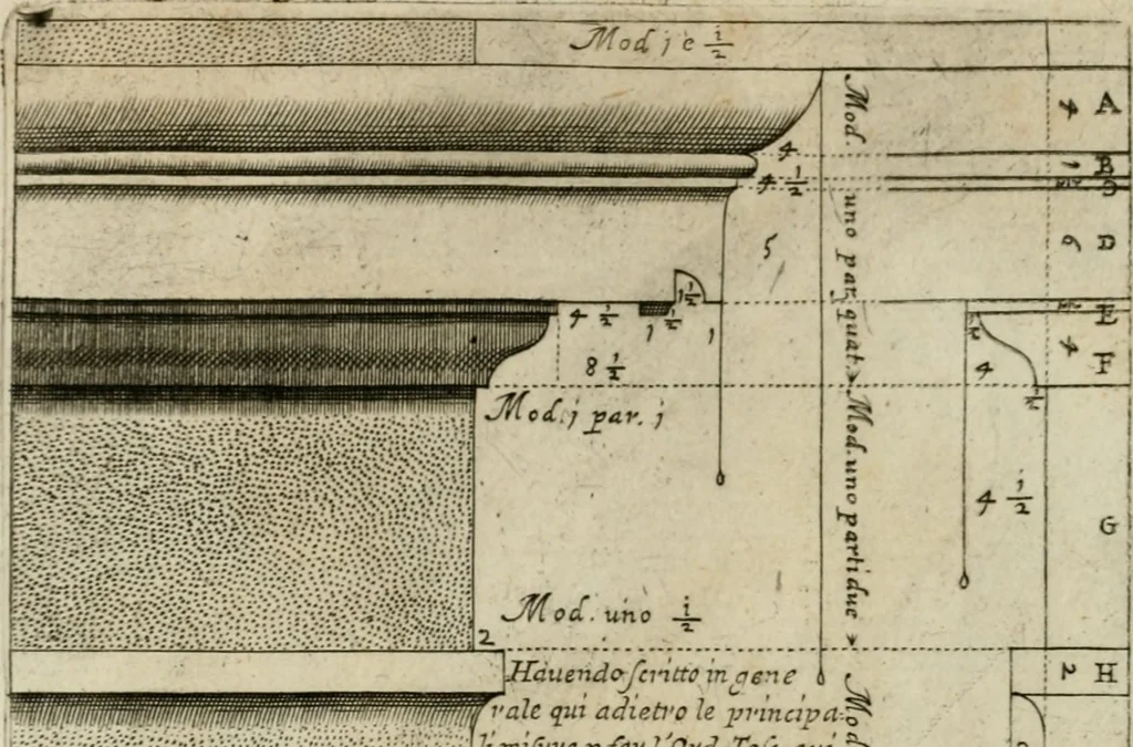 An illustration from Regola delli cinque ordini d'architettura, 1718, leaf 23