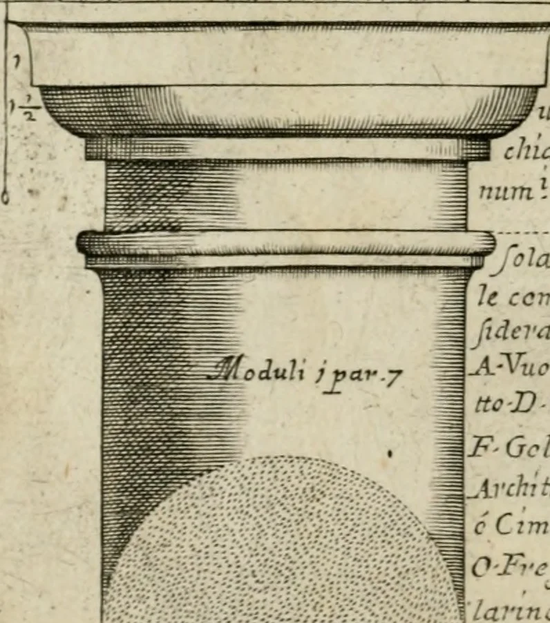 An illustration from Regola delli cinque ordini d'architettura, 1718, leaf 23