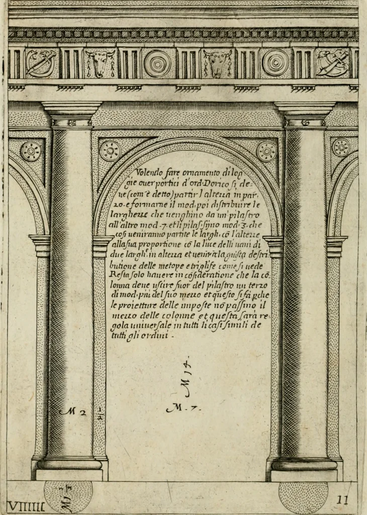 An illustration from Regola delli cinque ordini d'architettura, 1718, leaf 27