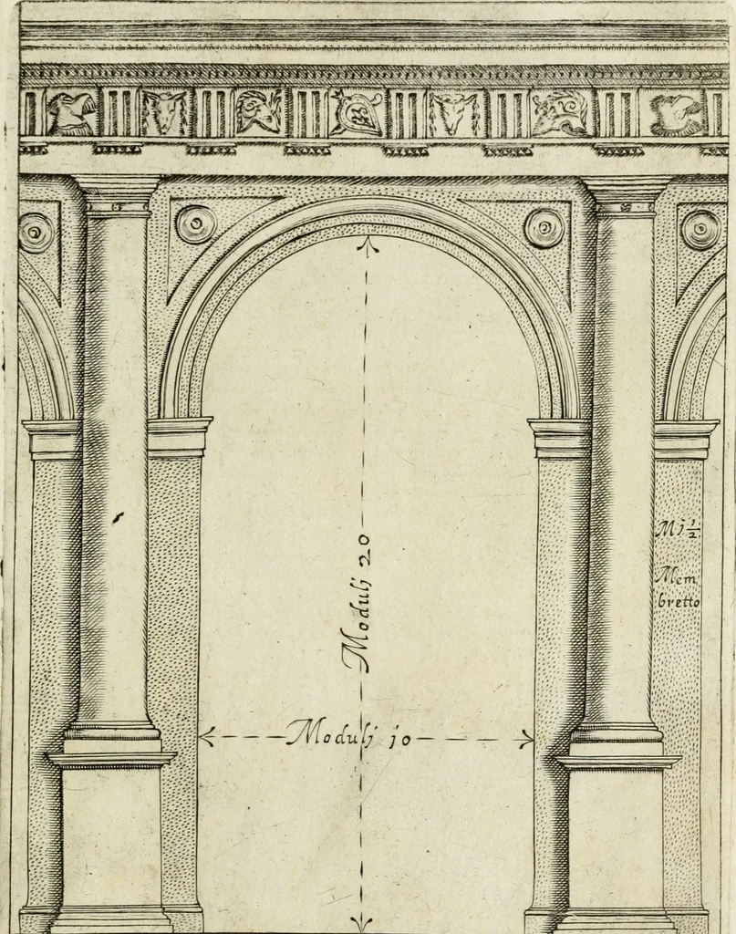An illustration from Regola delli cinque ordini d'architettura, 1718, leaf 28