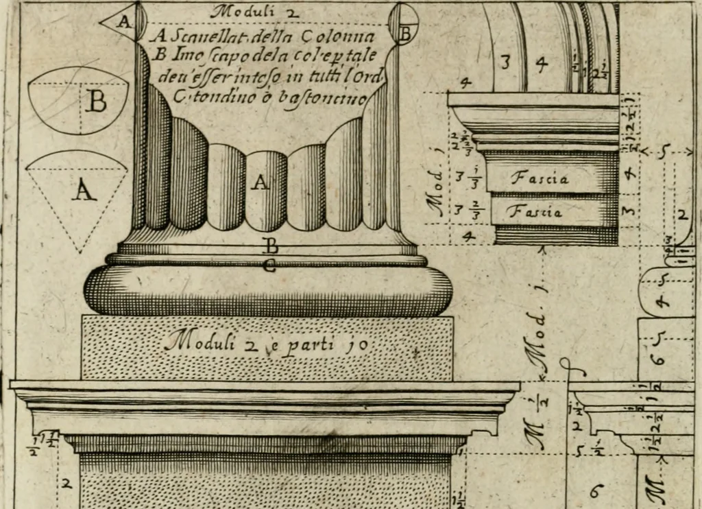 An illustration from Regola delli cinque ordini d'architettura, 1718, leaf 31