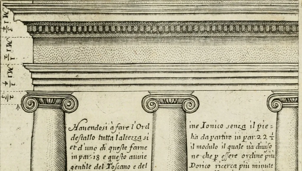 An illustration from Regola delli cinque ordini d'architettura, 1718, leaf 40