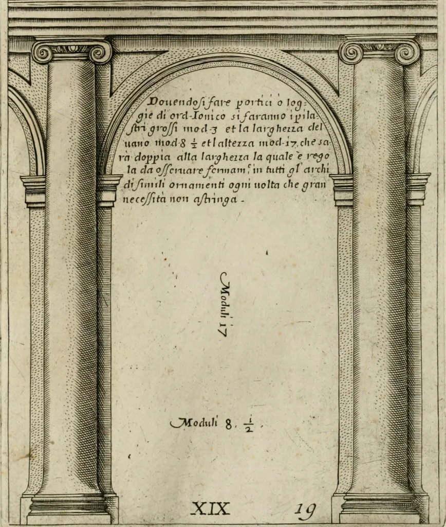 An illustration from Regola delli cinque ordini d'architettura, 1718, leaf 43