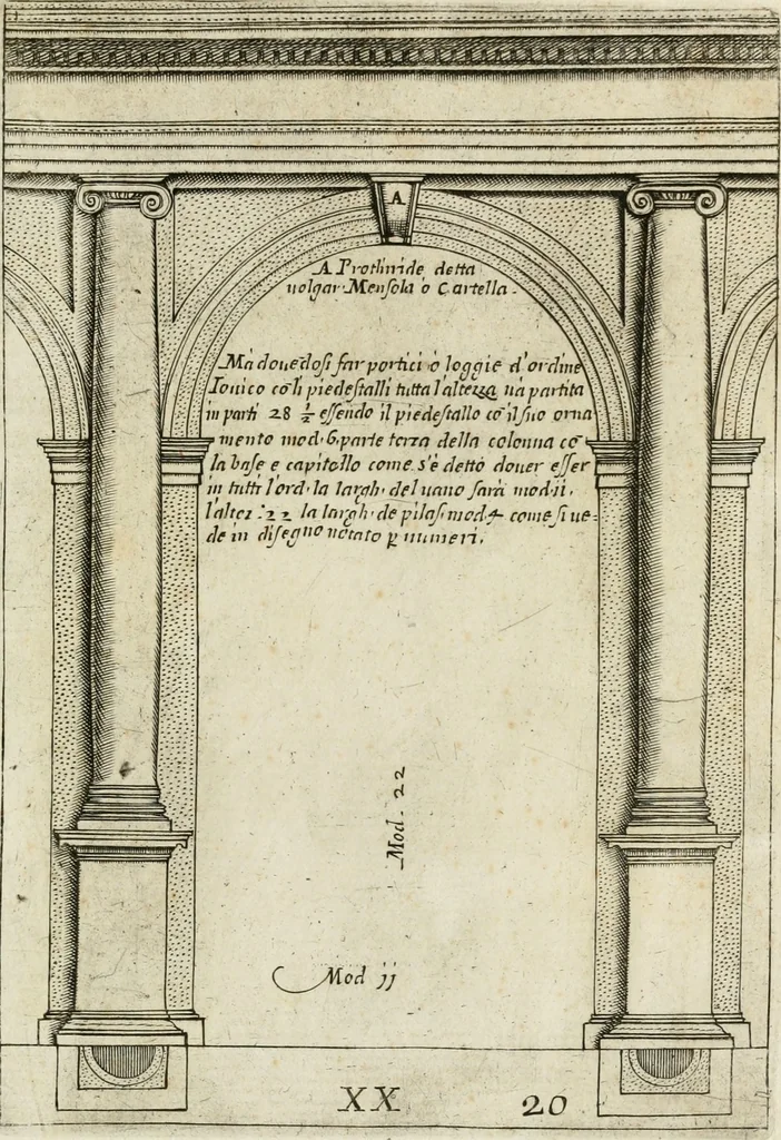 An illustration from Regola delli cinque ordini d'architettura, 1718, leaf 44