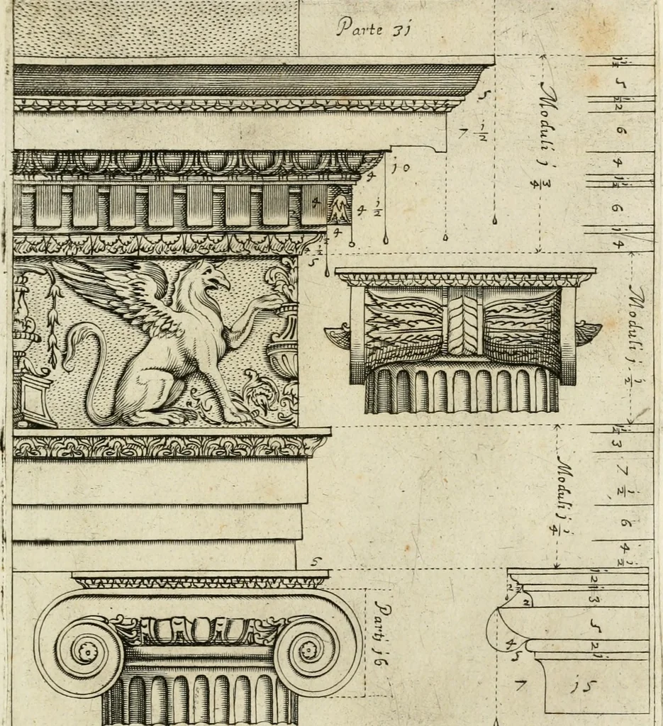 An illustration from Regola delli cinque ordini d'architettura, 1718, leaf 48