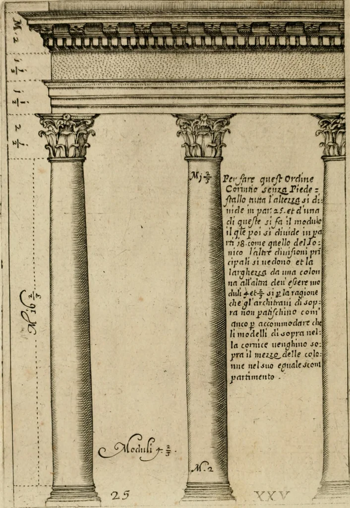 An illustration from Regola delli cinque ordini d'architettura, 1718, leaf 55