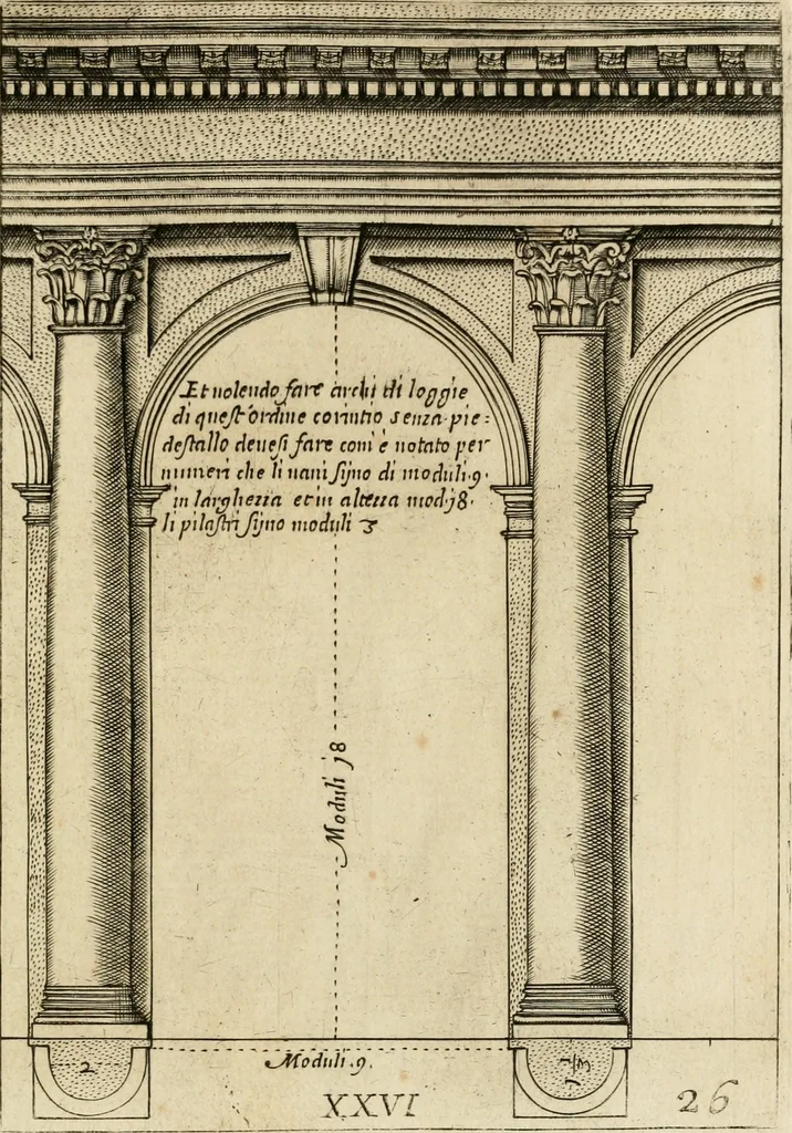 An illustration from Regola delli cinque ordini d'architettura, 1718, leaf 56