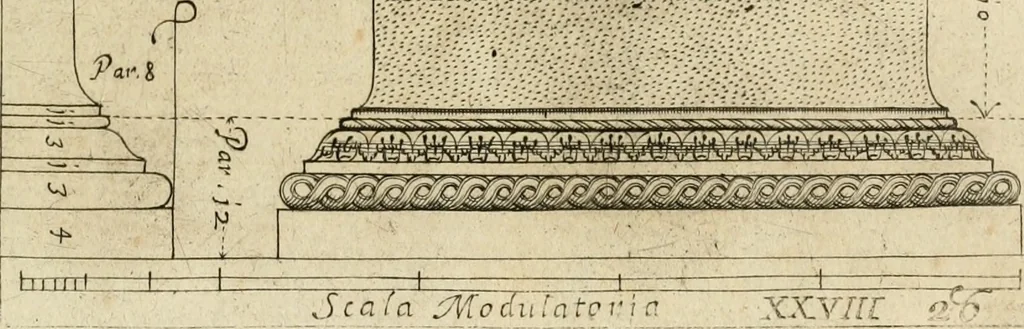 An illustration from Regola delli cinque ordini d'architettura, 1718, leaf 60