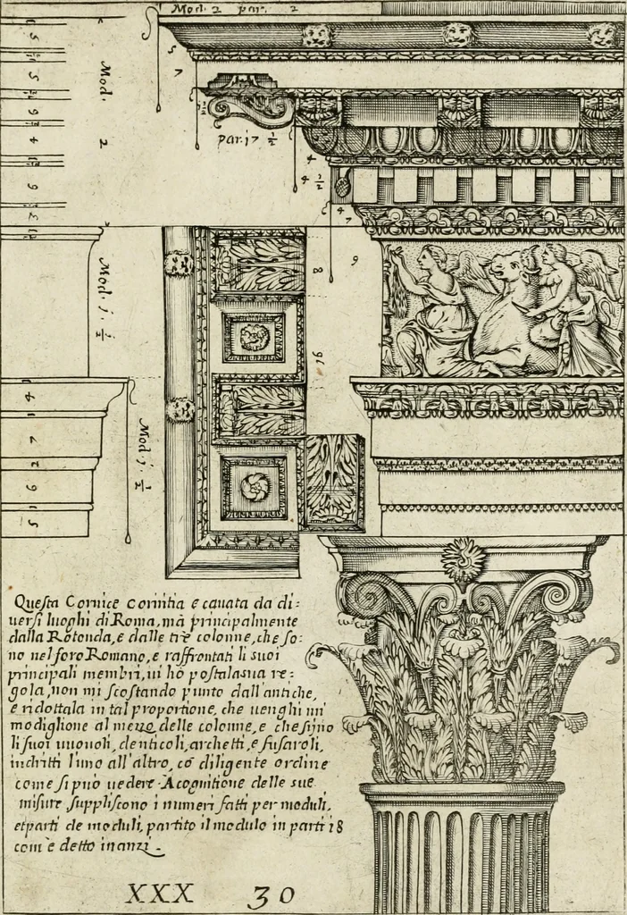 An illustration from Regola delli cinque ordini d'architettura, 1718, leaf 64