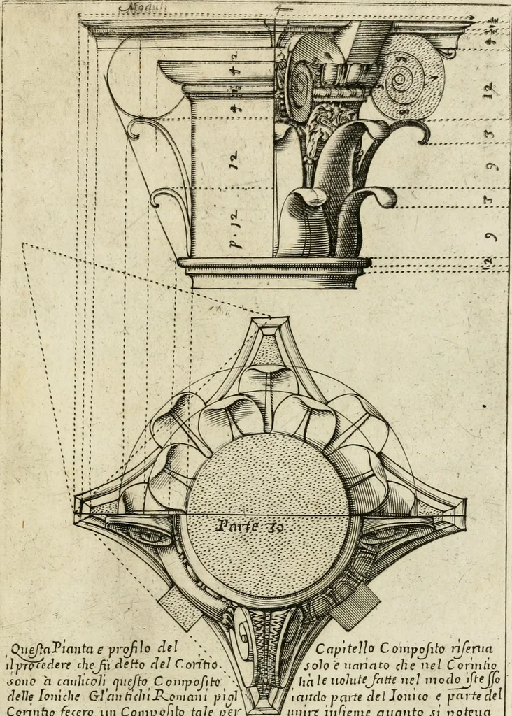An illustration from Regola delli cinque ordini d'architettura, 1718, leaf 68