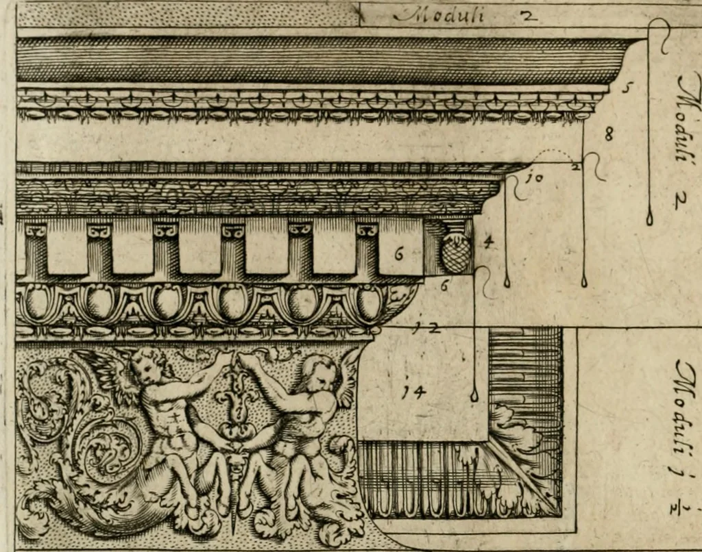 An illustration from Regola delli cinque ordini d'architettura, 1718, leaf 71