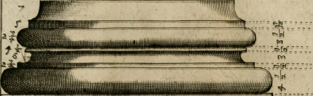 An illustration from Regola delli cinque ordini d'architettura, 1718, leaf 75