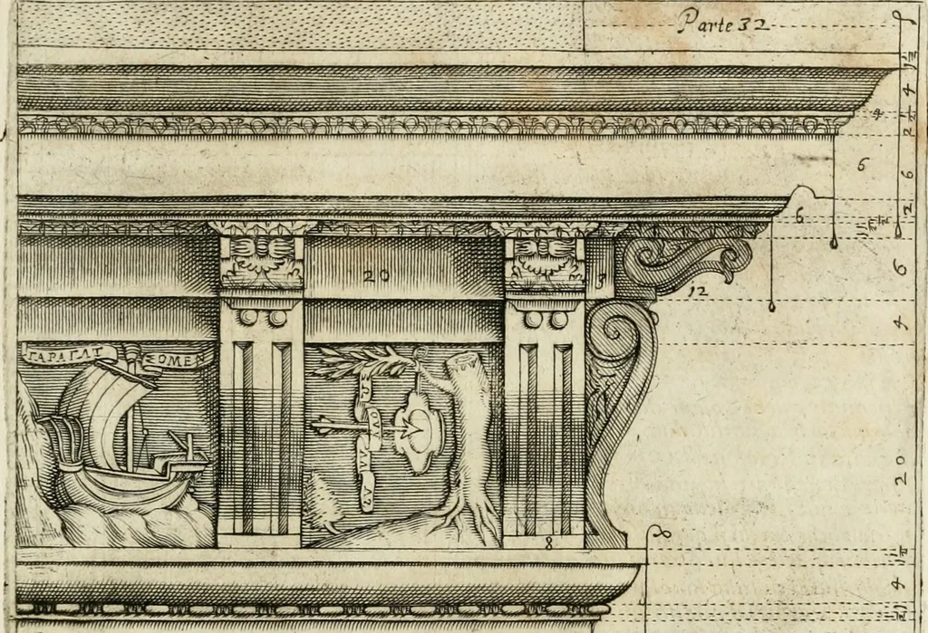 An illustration from Regola delli cinque ordini d'architettura, 1718, leaf 80