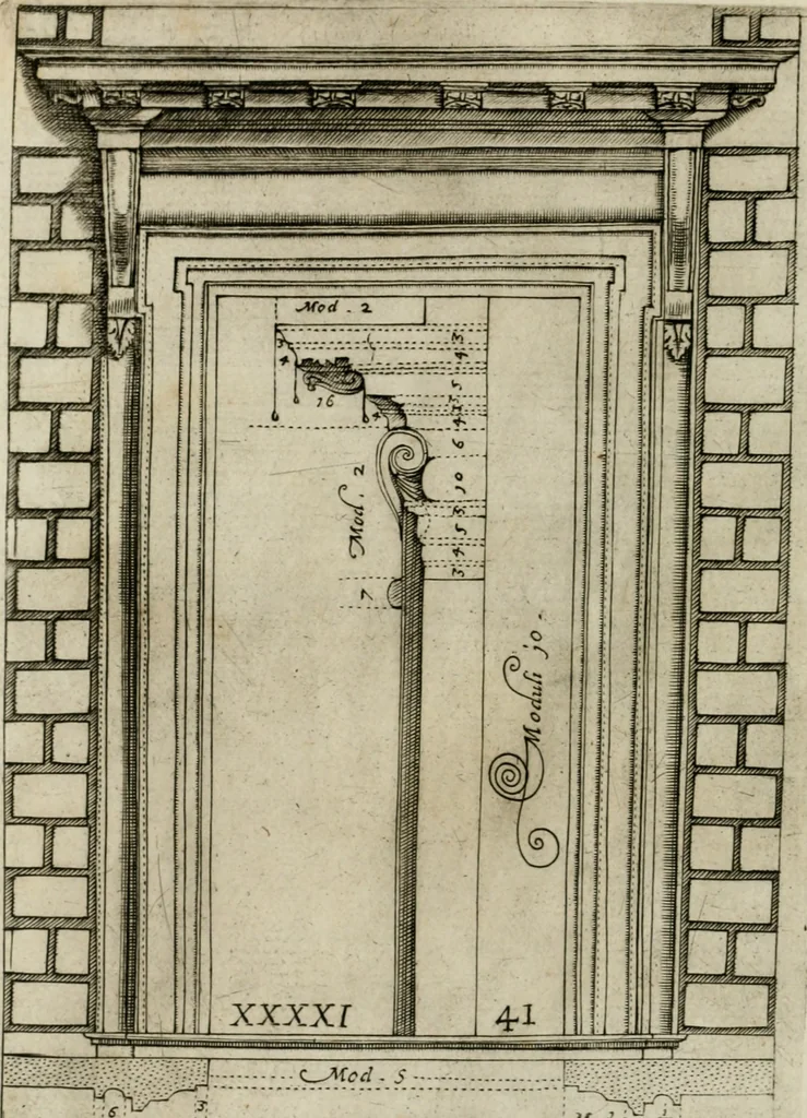An illustration from Regola delli cinque ordini d'architettura, 1718, leaf 87
