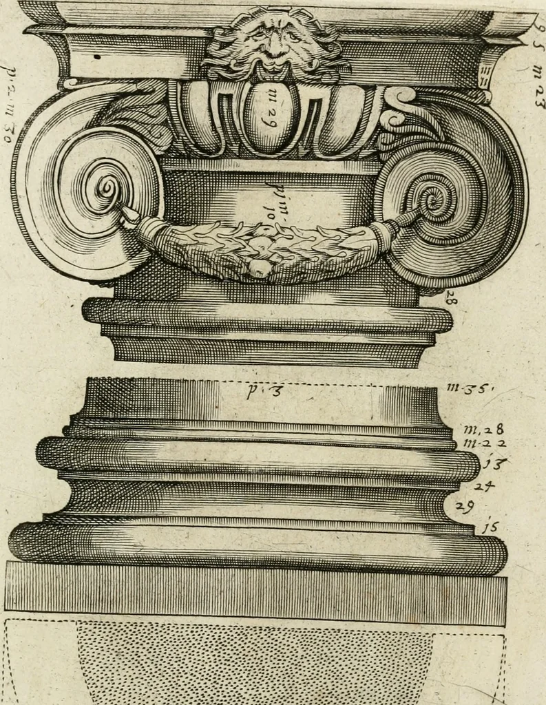 An illustration from Regola delli cinque ordini d'architettura, 1718, leaf 96