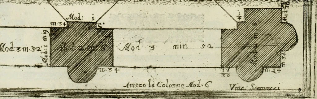 An illustration from Dell'idea della architettura universale, 1714, leaf 483