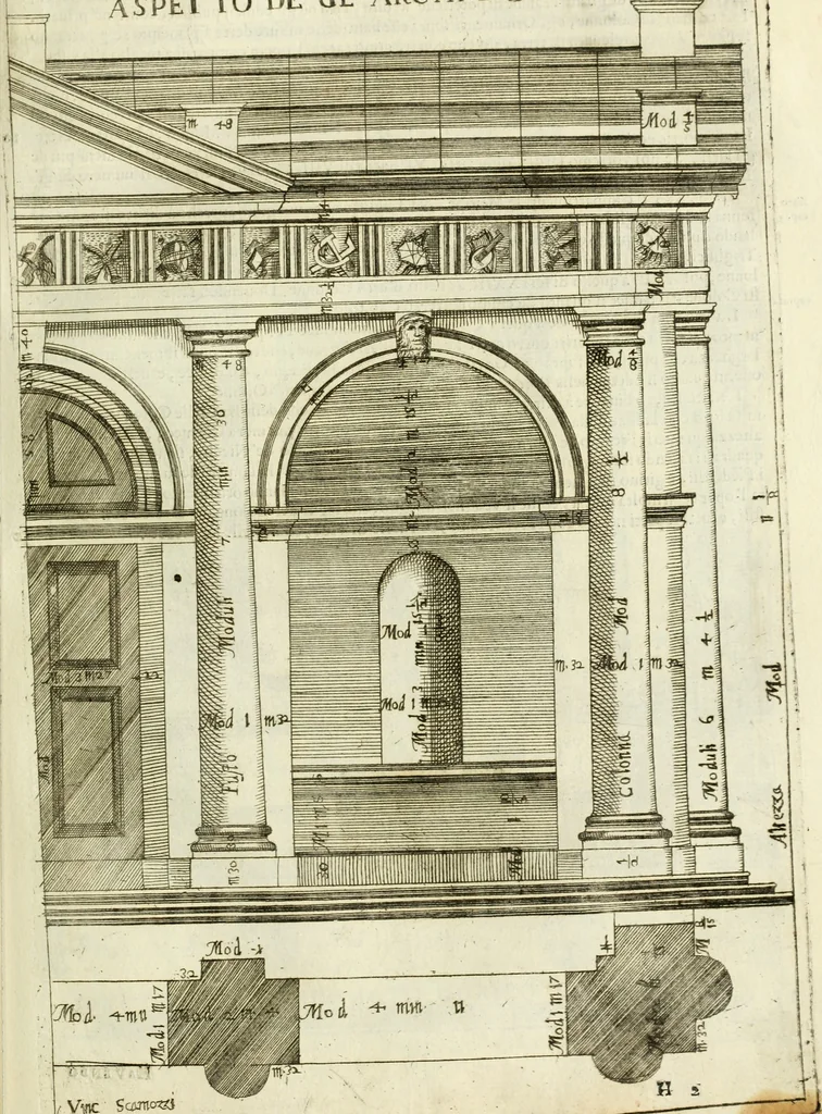 An illustration from Dell'idea della architettura universale, 1714, leaf 498