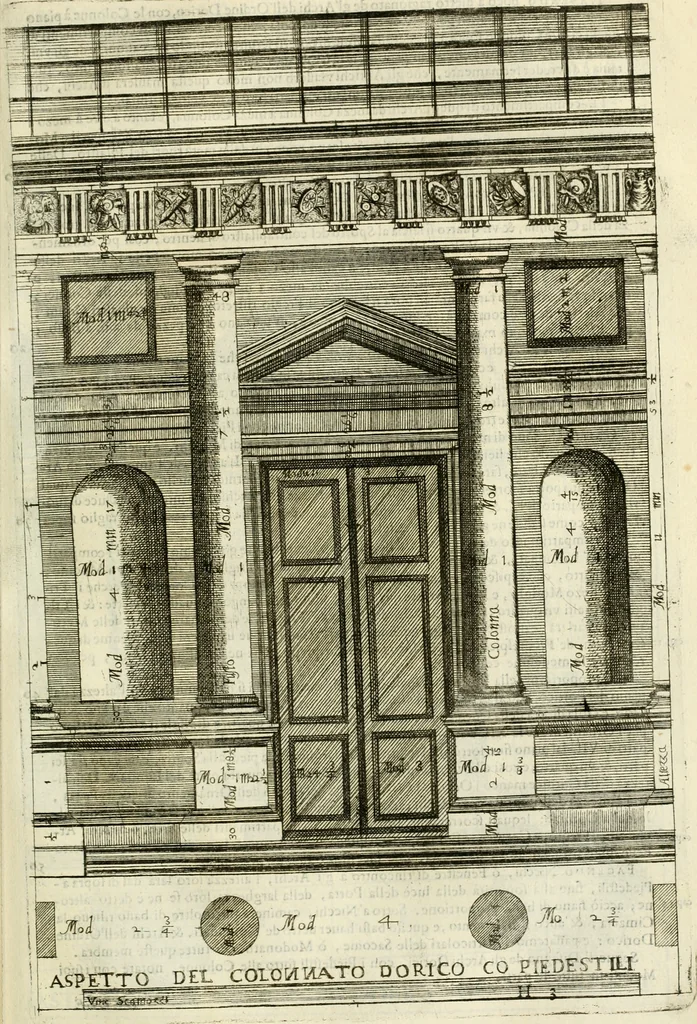 An illustration from Dell'idea della architettura universale, 1714, leaf 500