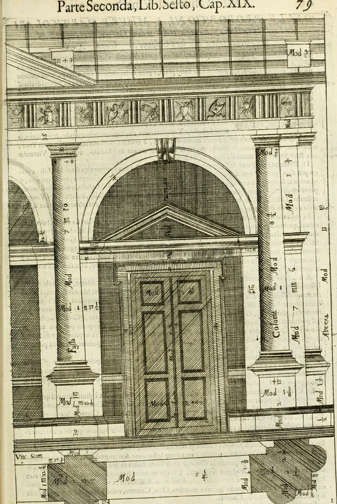 An illustration from Dell'idea della architettura universale, 1714, leaf 502