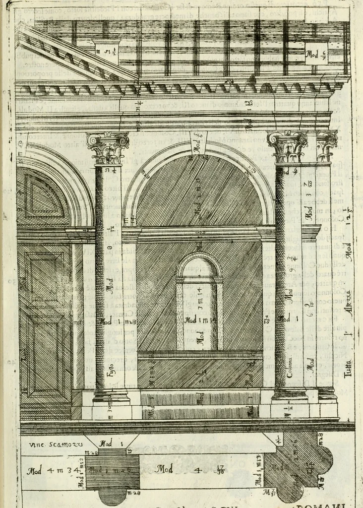 An illustration from Dell'idea della architettura universale, 1714, leaf 532