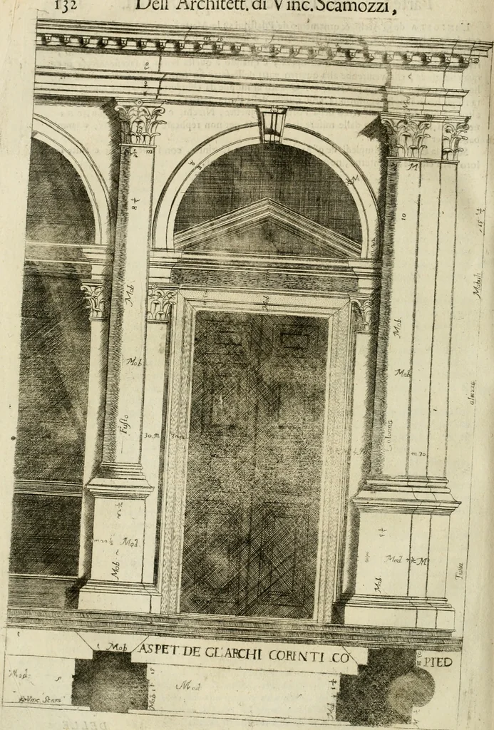 An illustration from Dell'idea della architettura universale, 1714, leaf 555