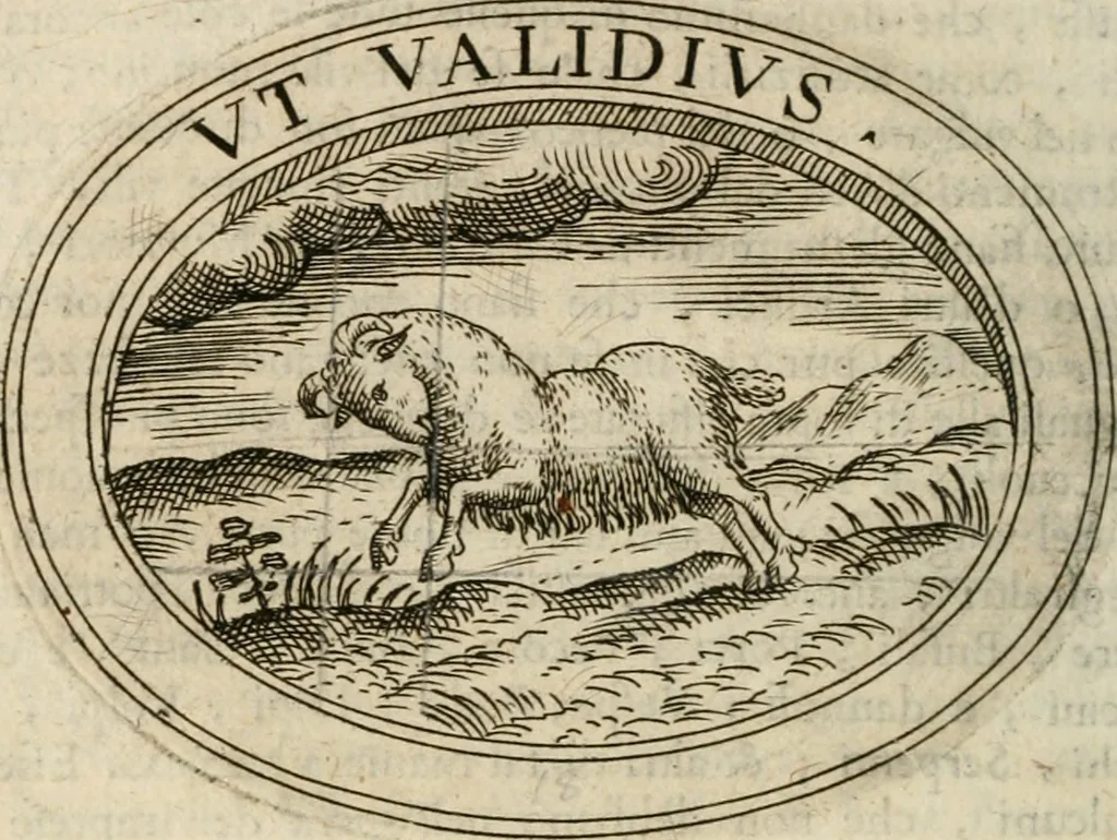 An illustration from Dell'imprese, 1594, leaf 169