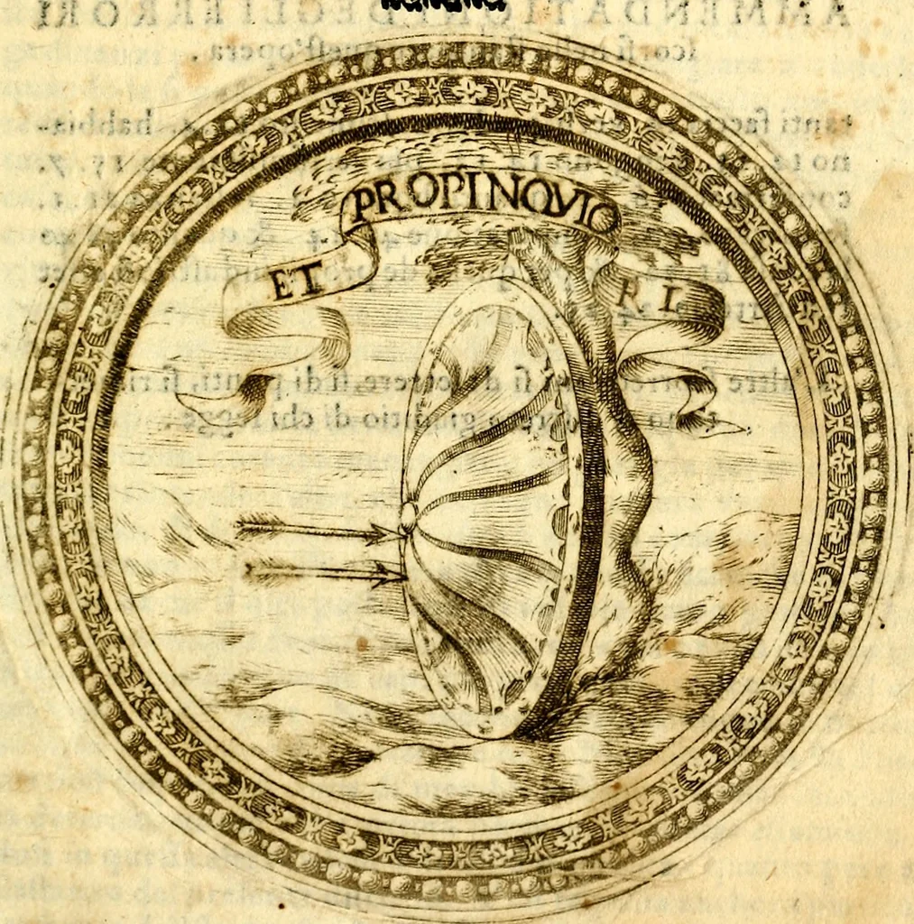 An illustration from Dell'imprese ... dopo tutte l'opera cosi a penna, come a stampa, ch'egli ha potuto vedere di coloro, che della materia dell'imprese hanno parlato; della vera natura di quelle si ragiona, 1578, leaf 4