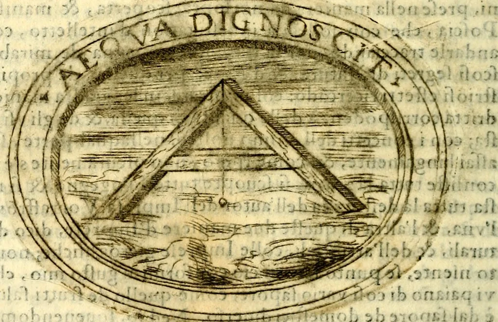 An illustration from Dell'imprese ... dopo tutte l'opera cosi a penna, come a stampa, ch'egli ha potuto vedere di coloro, che della materia dell'imprese hanno parlato; della vera natura di quelle si ragiona, 1578, leaf 99