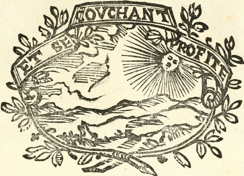 An illustration from Imprese dell'Offitioso Intronato in onore de serenissimi regnatori di Toscana : e da lui alli medesimi presentate nella venuta loro in Siena l'anno MDCXIII, 1613, leaf 16