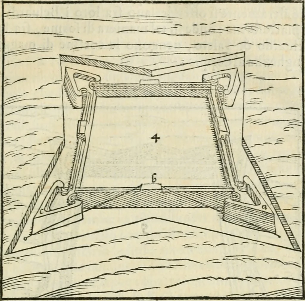An illustration from Del modo di fortificar le città : trattato, 1554, leaf 38
