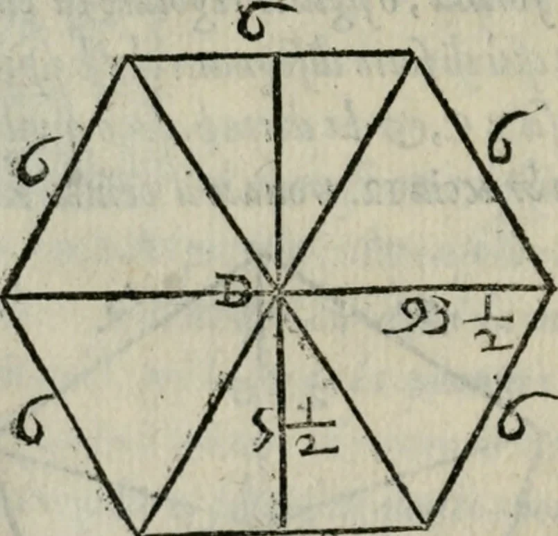 An illustration from Del modo di misvrare : le distantie, le superficie, i corpi, le piante, le prouincie, le prospettiue, & tutte le altre cose terrene, che possono occorrere a gli huomini, secondo le uere regole d'Euclide, & de gli altri piu lodati scrittori, 1564, leaf 141