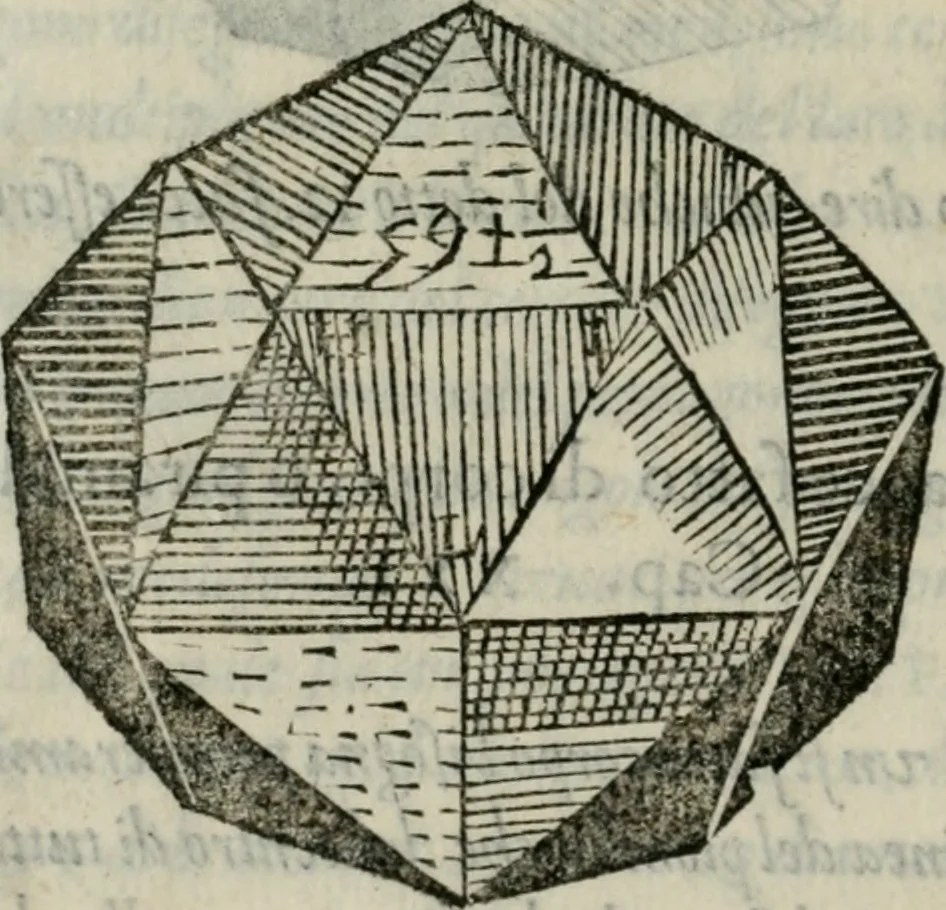 An illustration from Del modo di misvrare : le distantie, le superficie, i corpi, le piante, le prouincie, le prospettiue, & tutte le altre cose terrene, che possono occorrere a gli huomini, secondo le uere regole d'Euclide, & de gli altri piu lodati scrittori, 1564, leaf 189