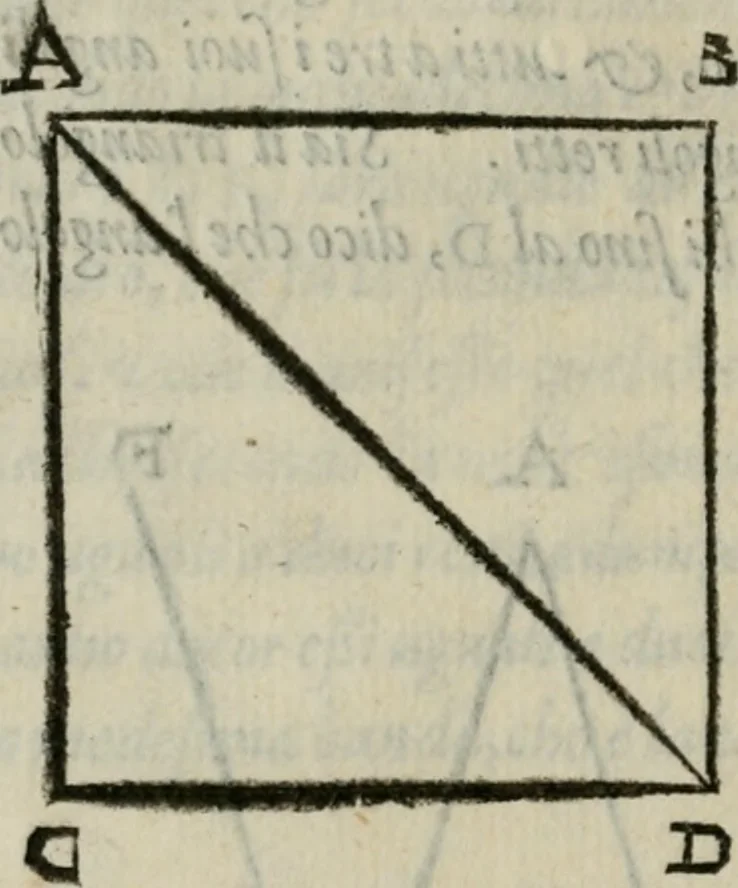 An illustration from Del modo di misvrare : le distantie, le superficie, i corpi, le piante, le prouincie, le prospettiue, & tutte le altre cose terrene, che possono occorrere a gli huomini, secondo le uere regole d'Euclide, & de gli altri piu lodati scrittori, 1564, leaf 255