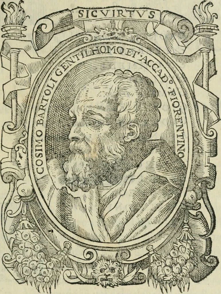 An illustration from Del modo di misvrare : le distantie, le superficie, i corpi, le piante, le prouincie, le prospettiue, & tutte le altre cose terrene, che possono occorrere a gli huomini, secondo le uere regole d'Euclide, & de gli altri piu lodati scrittori, 1564, leaf 6