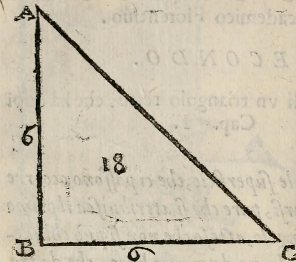 An illustration from Del modo di misvrare le distantie, le superficie, i corpi, le piante, le prouincie, le prospettiue, & tutte le altre cose terrene, che possono occorrere à gli huomini, secondo le vere regole d'Euclide, & de gli altri più lodati scrittori. Dedicata all'illvstrissimo, et eccellentissimo signore, il sig. Cosimo de Medici .., 1614, leaf 113